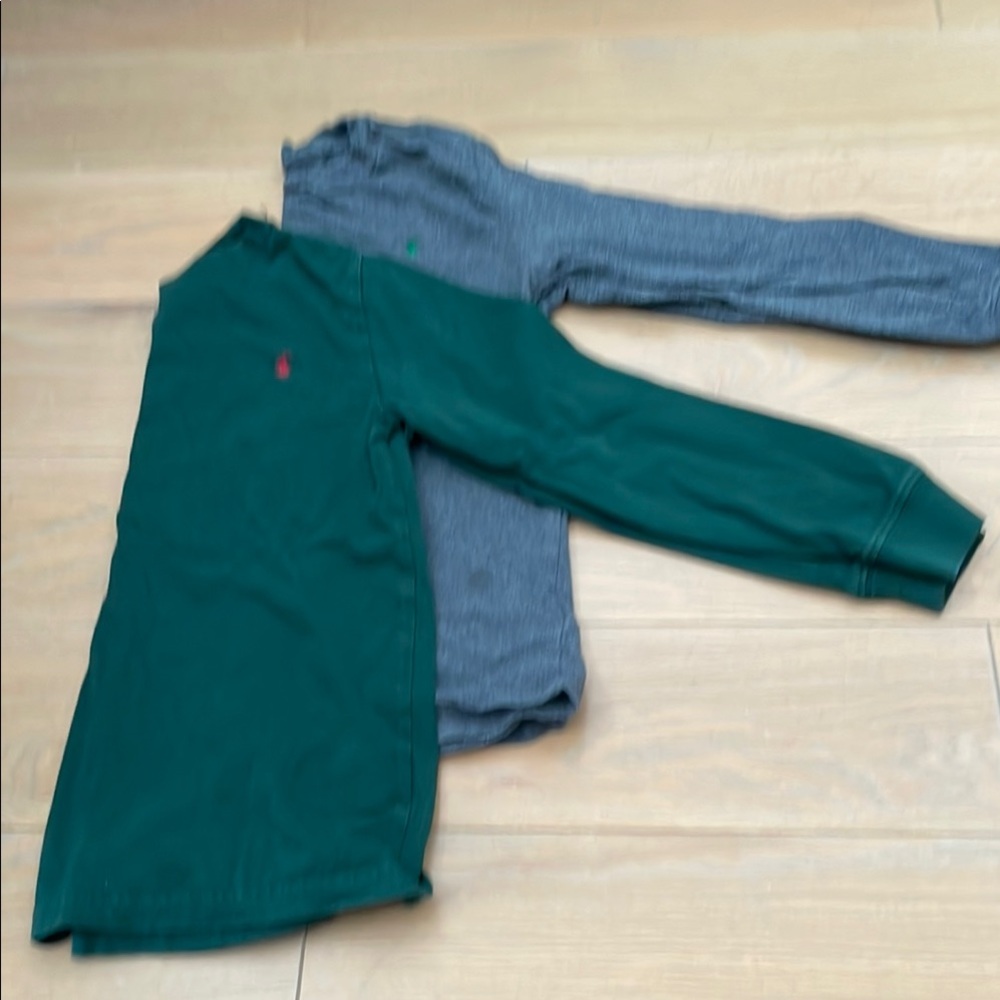 Polo by Ralph Lauren Green and Gray Long Sleeve Tees